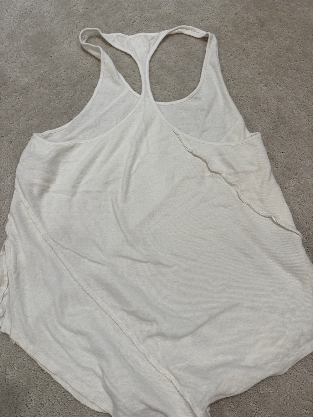 Free People Cream Racerback Tank Top - Picture 2 of 3